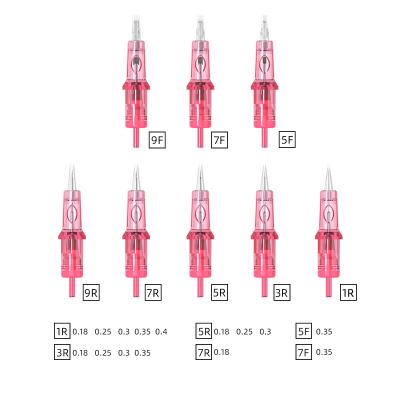 China New Tattoo Permanent 2021 Pink Cartridge Needle High Quality OEM Professional Permanent Makeup Tattoo Needle for sale