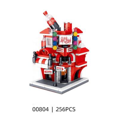 China Mini Electronic Toy Plastic 3D Building Blocks Business Street View Building Block Bricks Toys Kits for sale