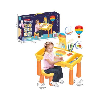 China Eco-friendly Fawn Writing Chair Kids Projection Drawing Learning Table With Multifunctional Toys for sale