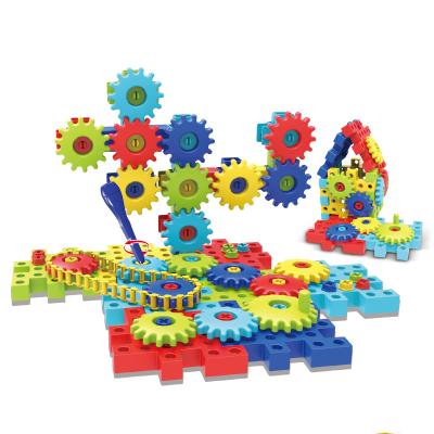 China Plastic 3D Puzzle DIY Electric Drill Building Block Creative Rod Toy Gear Puzzle For Children for sale