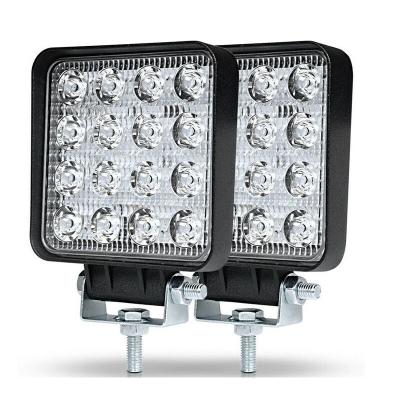 China 24v 48w led lights high power automotive led lights square led work light 85*85*18mm (3.5 inch) for sale