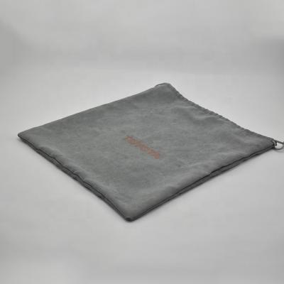 China Safety Custom 100% Cotton Flannel Dust Bag Gray Drawstring Dust Bag for sale