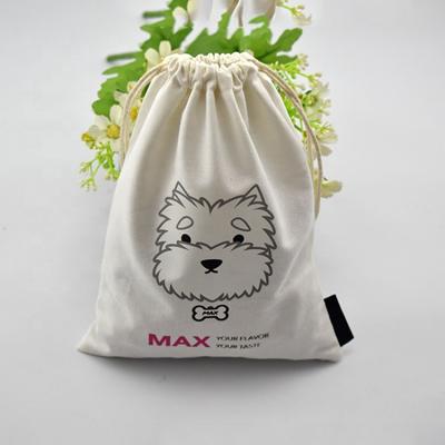 China 100 Recyclable High Quality Cute Animal Printing Cotton Drawstring Bags for sale