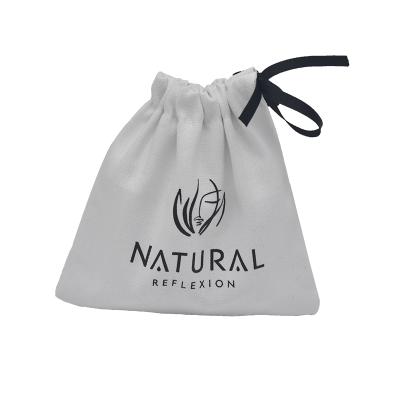 China Used For Cosmetic Jewelry Gift Hair Extension Packing And So On Customized White Cotton Drawstring Bag For Makeup Package for sale