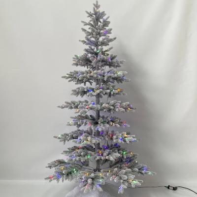 China Environmental Friendly LED Functional Christmas Pre-lit Tree Flocking 7.5ft PE/PVC Mixed Deluxe OEM Customized Style 4ft to 12ft for sale