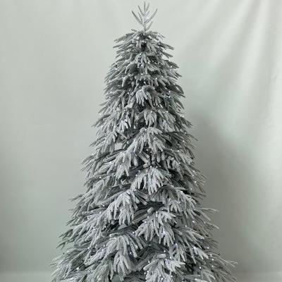 China Environmental Friendly New Christmas Luxury PE/PVC LED Artificial Flocking Christmas Trees Indoor 4ft to 12ft Green OEM Customized for sale