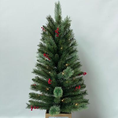 China Lifelike Cashmere PVC Mixed Artificial Christmas Tree White LED Prelit Christmas Decoration Tree 3ft to 9ft OEM Customized for sale