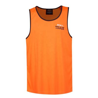 China Anti-Wrinkle Custom 100% Polyester Mesh Men High Visibility Orange Safety T-Shirt for sale