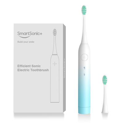 China 3 Leve Strength Radio Inductive Private Label Rechargeable Toothbrush Soft Dupont Stiffen Sonic Electric Toothbrush Blue for sale