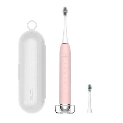 China Household Electric Toothbrush Mini Pink Bristle Whiten Smart Sonic Soft Brush Head for Girls Travel for sale