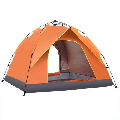 China Outdoor waterproof 4 person diagonal tie type hiking beach folding sun shelter military camping tent for sale