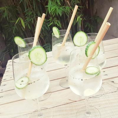 China Disposable Hot Selling Natural Bamboo Drinking Straws 22cm Cleaning Brush 3 Set With Bamboo Bamboo Straws for sale