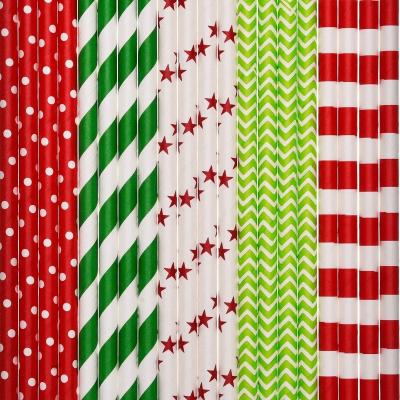 China Big Price Best Quality Disposable Drink Decoration Christmas Party Boba China Paper Biodegrad Straw Paper Best 9 Pack for sale