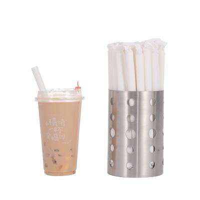 China Boba Factory Custom Disposable Sharp Headed 12mm Eco-Friendly Bobba Straw Wrapped Bubble Tea Straws for sale