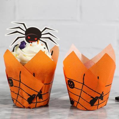 China Disposable Bakery Oil Proof Tulip Shape Style Cup Cake Baking Cups 3cm Tulip Cupcake Liners Packing Paper Muffin Cases for sale