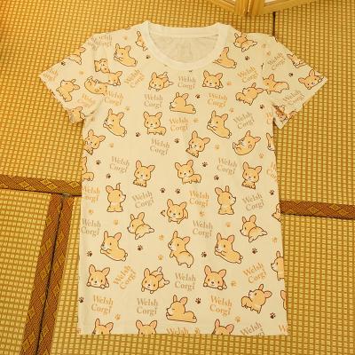 China Welsh Viable Corgi T-shirt Custom Anime Print 100% Polyester T-Shirt for sale