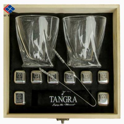 China 2021 New Product High Quality Stainless Steel 4pcs Whiskey Viable Ice Cube Stones With PP Box for sale