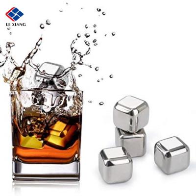 China New Design Viable Gold Diamond Shaped Stainless Steel Ice Cubes Reusable Whiskey Stone Cooling Ice Cubes For Wine for sale