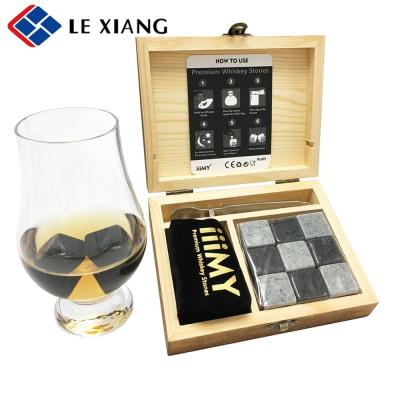 China 2021 New Product Viable Wholesale Natural Whiskey Stones Whiskey Ice Stone For Gift Set for sale