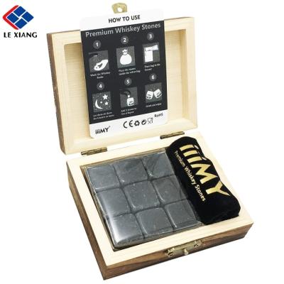 China 2021 New Product Viable Wholesale Natural Whiskey Stones Whiskey Ice Stone For Gift Set for sale