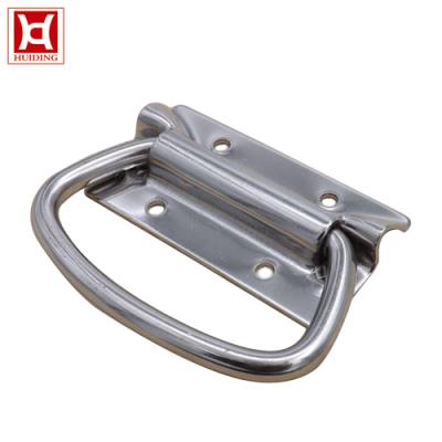 China Cast Iron Industrial Truck Equipment Stainless Steel Drop Cabinet Spring Folding Steel Chest Handle For Tool Box, Zinc Hardware Steel Handles for sale