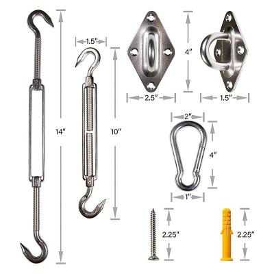 China Heavy Industry Fixing Accessory Stainless Steel Hardware Quick Link Shade Sail Mount Kit Sunshade W/ Hook for sale