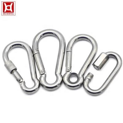 China Heavy Industry Heavy Duty Spring Swivel Snap Hook Round Carabiner Snap Hooks With Swivel Eye Hole for sale