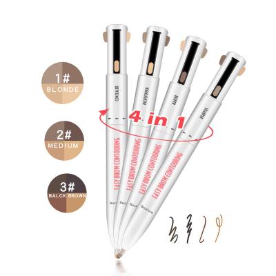 China Beckisue Brand Waterproof Dye Long Lasting 4 Colors Brow Pen 4 in 1 Eyebrow Hot Selling Pen for sale