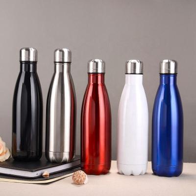 China Wholesale Leakproof Double Wall Stocked Stainless Steel Cola Shape Insulated Water Bottle Vacuum Flask Cola Bottles for sale