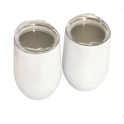 China PORTABLE Hot-selling custom stainless steel 12oz white sublimation egg wine tumbler egg cup skinny tumbler for sale