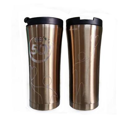 China Morden Wall Mounted Stainless Steel Water Bottles Thermos Thermos Coffee Mug Luxury Portable Lean Double Tumbler for sale