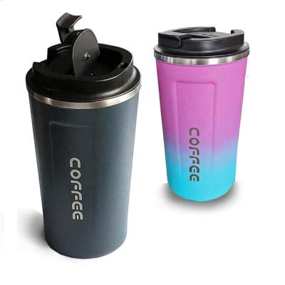 China Viable Hot Sale Leak Proof Double Wall Stainless Steel Travel Coffee Mug Flip Lid Insulated Coffee Mug for sale