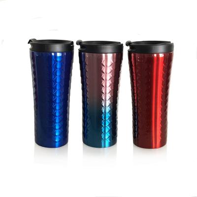 China Double Wall Stainless Steel Bottle Vacuum Warmer Travel Coffee Mug / Portable Insulated Leakproof Mug Stored With Flip Lid for sale