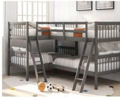 China Easy Assemble 4X Unit Bunk Bed Wooden Bed For Kids Unique Design for sale