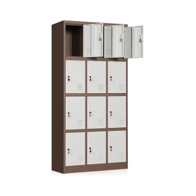 China (Size) Morgie Hotel Sale Adjustable Kick Down Steel 12 Door Metal Sports Staff Storage Locker Cabinet For Gym for sale