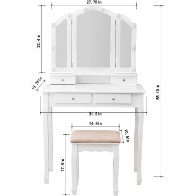 China Hot Selling Dressing Table Adjustable Modern Wooden Dresser Beauty White Makeup Dressing Table Set (Other) for sale