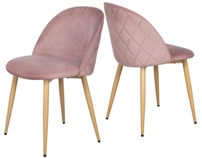 China (Other)Adjustable French Pink Velvet Upholstered Modern Dining Chair For Restaurant,French Luxury Dining Chair for sale