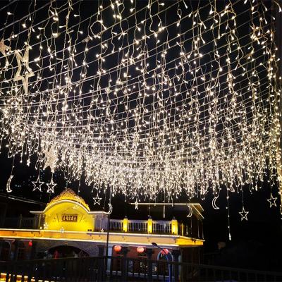 China String Type LED Curtain Decoration Lights 9.8 X 9.8 Ft 8 Modes Plug In Fairy String Light With Remote Control Window Wedding Party Decoration for sale