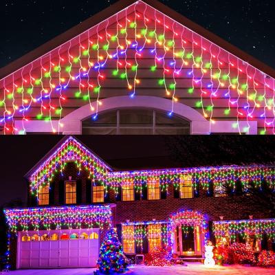 China Bedroom/Living Room/Wardrobe/Bar Christmas Outdoor Decoration 400 LED 30 Feet 8 Patterns Ice Strip Curtain LED String Lights Christmas Lights for sale