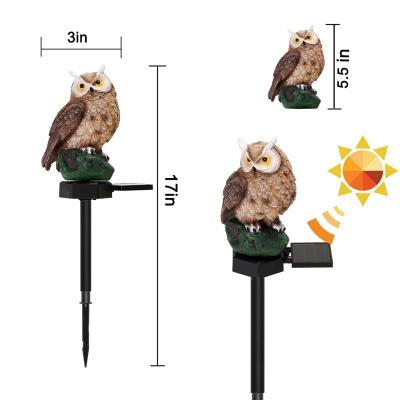 China Outdoor Waterproof Solar Powered Garden Lights Owl Garden Decor Owl Shape Environmental-frendly Solar Garden Lights for sale