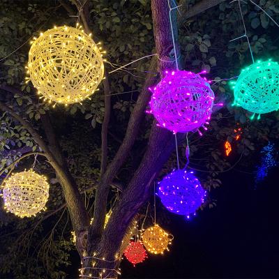 China Holiday Light Top Hanging 220V Plastic Round Ball Led Light Decoration For Wedding Event 3D Pattern Lights for sale