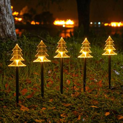 China Outdoor LED Solar Christmas Tree Snowflake Lights Bedroom/Living Room/Wardrobe/Bar Landscape Lights Solar Floor Insert Lamp for sale