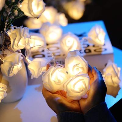 China / 5.0m warm white 30 LED rose light battery operated, rose string light with remote control8 modes artificial lanterns for sale