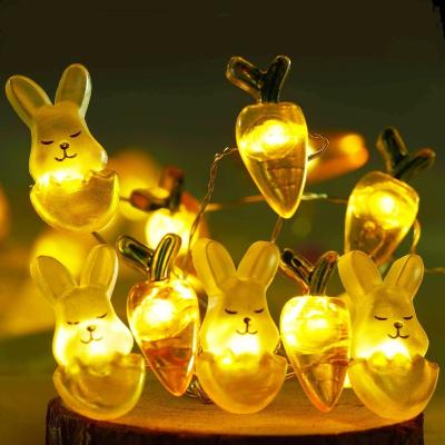 China Bedroom/Living Room/Cabinet/Bar Easter Bunny Carrot String Lamp 10 Feet 40 LED Holiday Fairy String Lamp Batteries for Indoor and Outdoor Party Decoration for sale