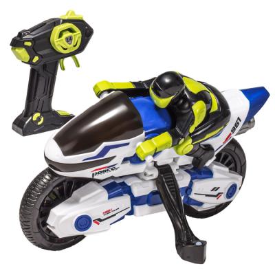 China RC Model 4CH 2.4G Control Motorcycle Stunt Police Car RC Model Toys 360 Degree Rotation CVT In-Situ Speed for sale