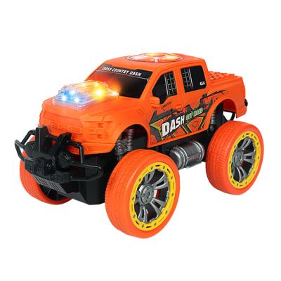 China RC Model Funny Carry-Over Toy Truck Battery Car Toys 4wd Stunt Cars For Kids With Light And Music Can Build Small Building Blocks for sale