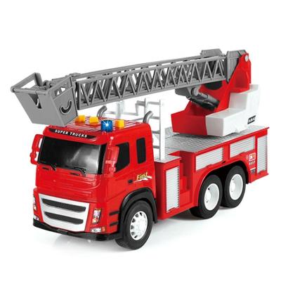 China Friction Toy Featured with 1/12 Engineering Friction Light and Healthy Folding Arm Plastic Fire Rescue Truck (including battery) for sale