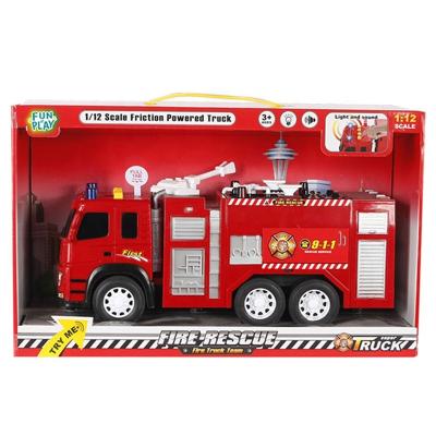 China Toy 1/12 Rubbing Toy Rubbish Rescue Plastic Model Toy With Light And Sound Fire Engineering Vehicle (Including Battery) for sale