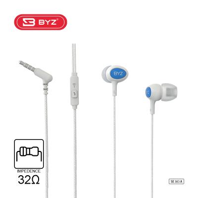 China BYZ SE383A In-ear earphone unique earbuds funky earphone plastic cable earbuds for small ears for sale