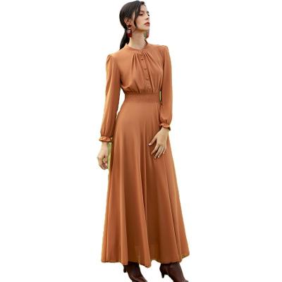 China Polyester New Women's Double deck High density Chiffon Lengthen Muslim Long sleeve abaya abaya women muslim dress turkey for sale